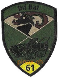 Bild von Inf Bat 61 Infanteriebataillon gelb Badge mit Klett