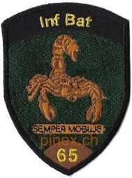 Image de Insigne bataillon infanterie 65 brun sans velcro
