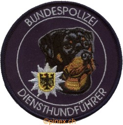Bild von Bundespolizei Diensthundführer Abzeichen Rottweiler blau 