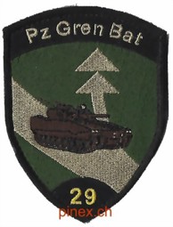 Bild von Pz Gren Bat Panzer Grenadier Bat 29 schwarz mit Klett