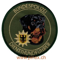 Bild von Bundespolizei Diensthundführer Abzeichen Rottweiler grün