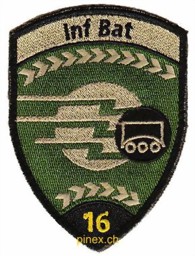 Bild von Inf Bat 16 schwarz mit Klett Infanterie-Armeebadge