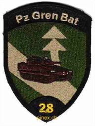 Bild von Pz Gren Bat 28 Abzeichen Panzergrenadier Bat 28 schwarz mit Klett